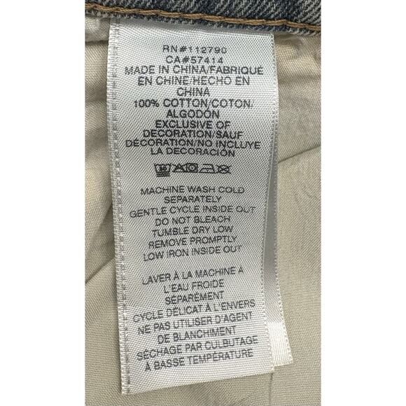 True Religion Women's Blue Leila Cuffed Slung Baggy Jean Size 31 Distressed - Picture 9 of 9